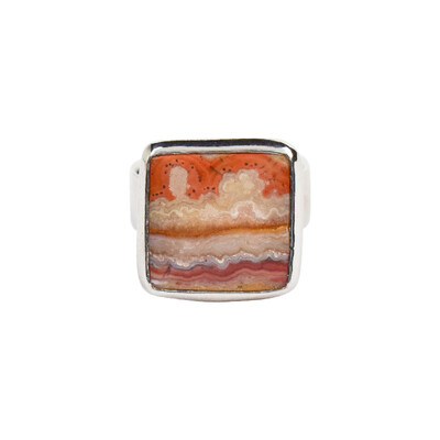 Lace Agate Silver Ring