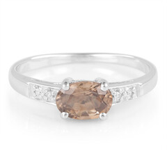 Cinnamon Zircon Silver Ring