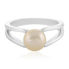 White Freshwater Pearl Silver Ring