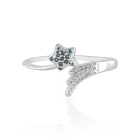 SI1 Blue Diamond Silver Ring