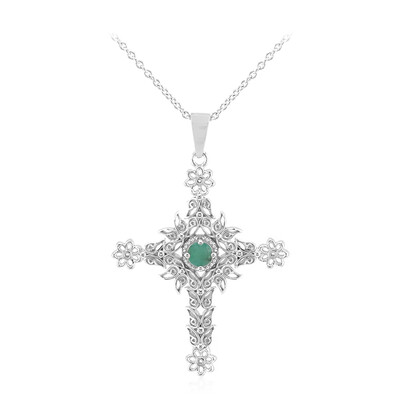 Emerald Silver Necklace