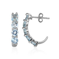 Sky Blue Topaz Silver Earrings