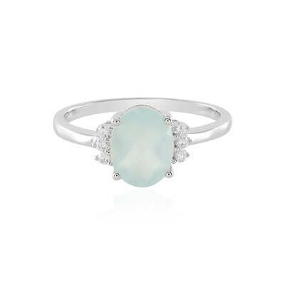 Aqua Chalcedony Silver Ring