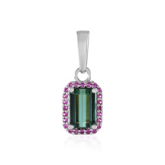 Benedito Green Tourmaline Silver Pendant(Adela Silber)