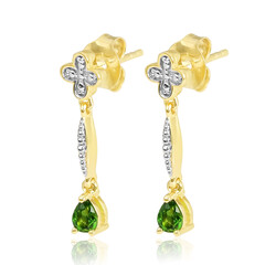 Russian Diopside Silver Earrings