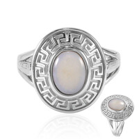 White Opal Silver Ring