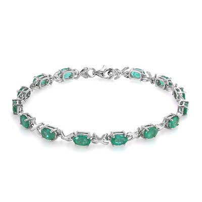 Zambian Emerald Silver Bracelet