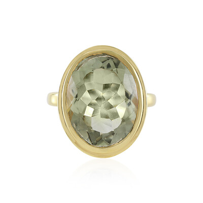 Green Amethyst Silver Ring