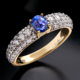 18K Benitoite Gold Ring (de Melo)