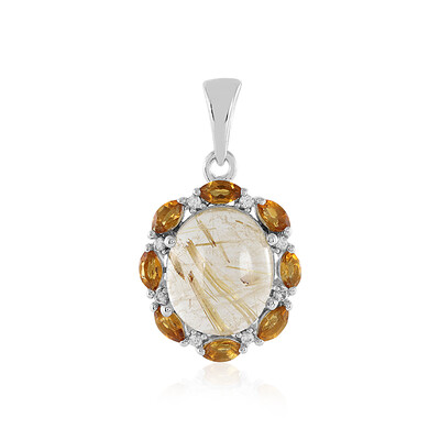 Rutile Quartz Silver Pendant