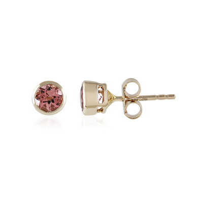 9K Nigerian Pink Tourmaline Gold Earrings (Adela Gold)