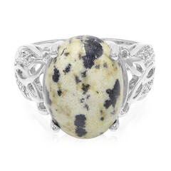 Dalmatian Jasper Silver Ring