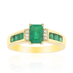 10K AAA Zambian Emerald Gold Ring