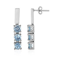 Sky Blue Topaz Silver Earrings