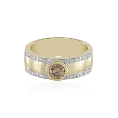 9K I2 Champagne Diamond Gold Ring (de Melo)