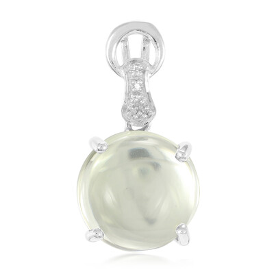 Green Amethyst Silver Pendant