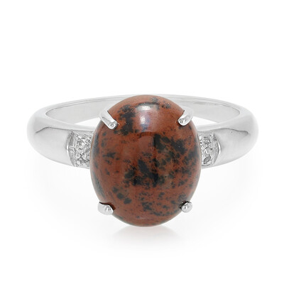 Mahogany Obsidian Silver Ring