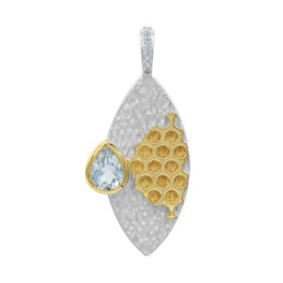 Sky Blue Topaz Silver Pendant (MONOSONO COLLECTION)