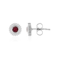 Rubellite Silver Earrings