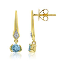 9K Santa Maria Aquamarine Gold Earrings