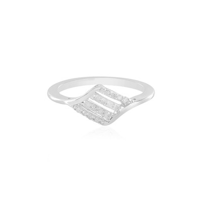 I2 (I) Diamond Silver Ring