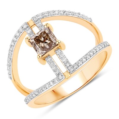 9K I2 Brown Diamond Gold Ring (SUHANA)