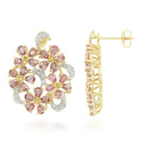 18K Unheated Padparadscha Sapphire Gold Earrings (AMAYANI)