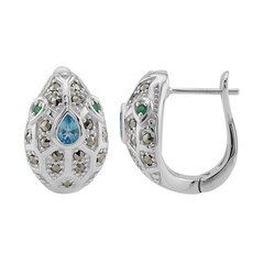 Swiss Blue Topaz Silver Earrings (Annette classic)