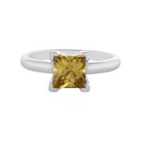 Yellow Zircon Silver Ring