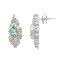 Swiss Blue Topaz Silver Earrings