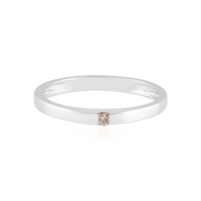 I3 Champagne Diamond Silver Ring