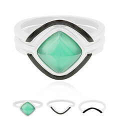 Green Chalcedony Silver Ring