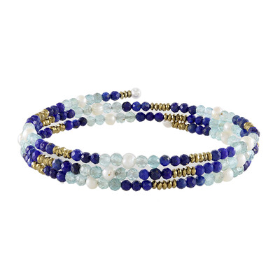 Lapis Lazuli Steel Bangle (Riya)