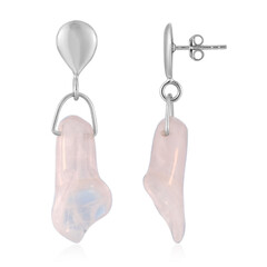 Rose Quartz Silver Earrings