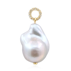 9K White Freshwater Pearl Gold Pendant