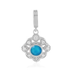 Blue Ethiopian Opal Silver Pendant