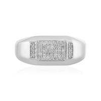 I2 (I) Diamond Silver Ring