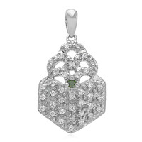 Forest Green Diamond Silver Pendant