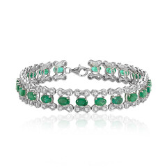 Zambian Emerald Silver Bracelet