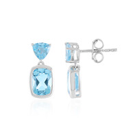 Swiss Blue Topaz Silver Earrings