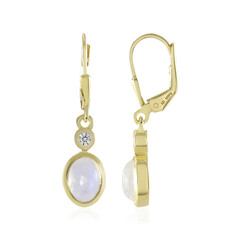 Rainbow Moonstone Silver Earrings