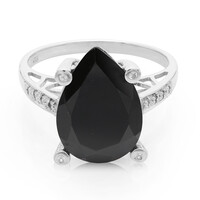 Black Spinel Silver Ring