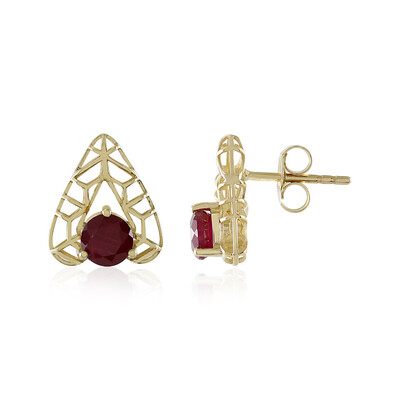 9K Madagascar Ruby Gold Earrings (Ornaments by de Melo)