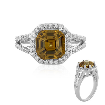 Yellow Zircon Silver Ring