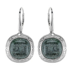 Fuchsite Silver Earrings