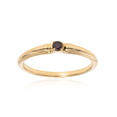 9K I2 Purple Diamond Gold Ring