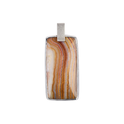 Lace Agate Silver Pendant