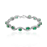 Zambian Emerald Silver Bracelet