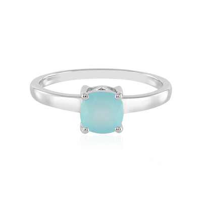 Aqua Chalcedony Silver Ring