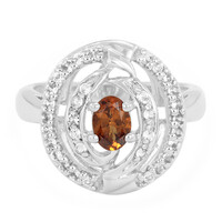 Hessonite Garnet Silver Ring